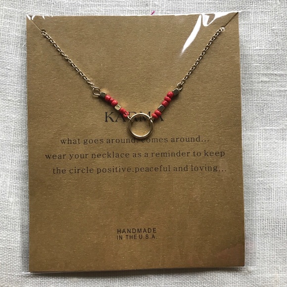 NWT KARMA Silver Dipped Circle Necklace - Picture 2 of 6